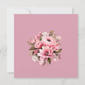 Floral zwart roze boog donker esthetische bruiloft save the date (Achterkant)