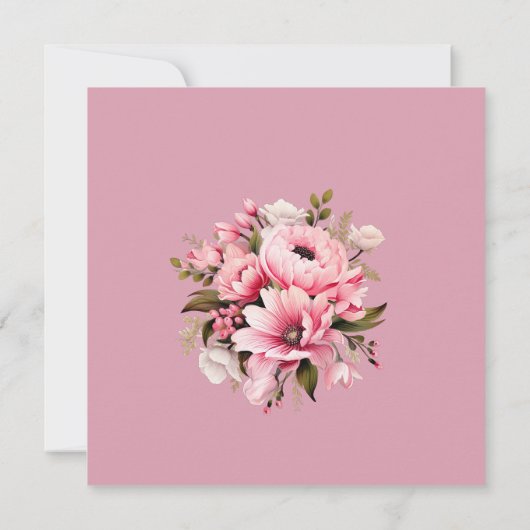 Floral zwart roze boog donker esthetische bruiloft save the date (Achterkant)