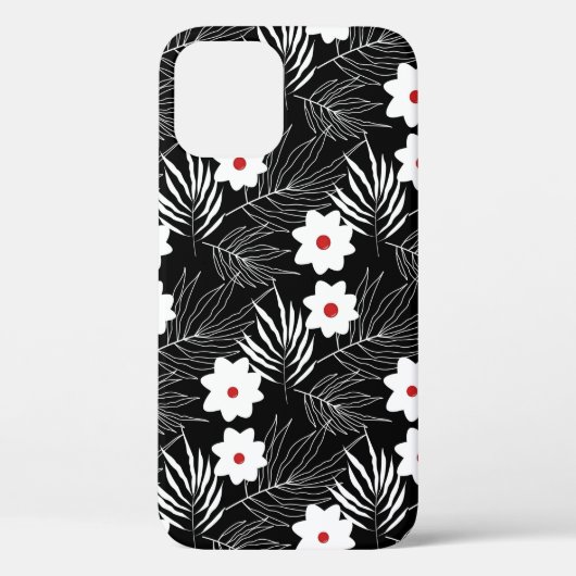 Floral zwart-wit Case-Mate iPhone case (Achterkant)