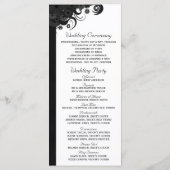 Floral Zwart-wit Gothic Trouwprogramma's Programmakaart (Achterkant)