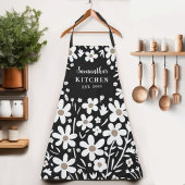 Floral Zwart Wit Vrouwen Schort