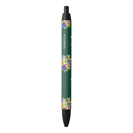 Floral Zwarte Inkt Pen (Voorkant Verticaal)