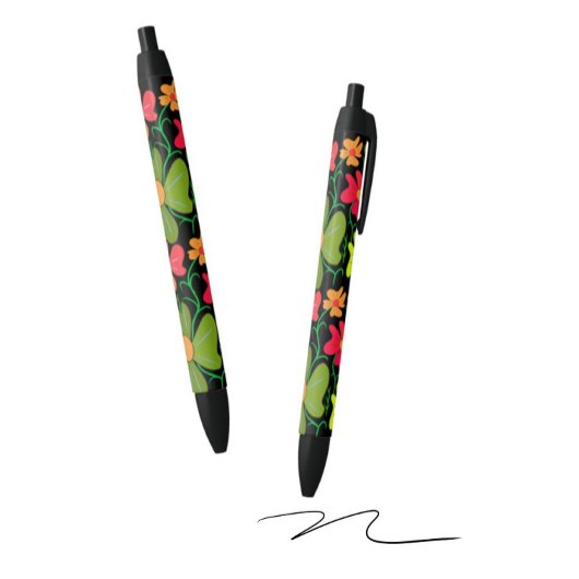 Floral Zwarte Inkt Pen