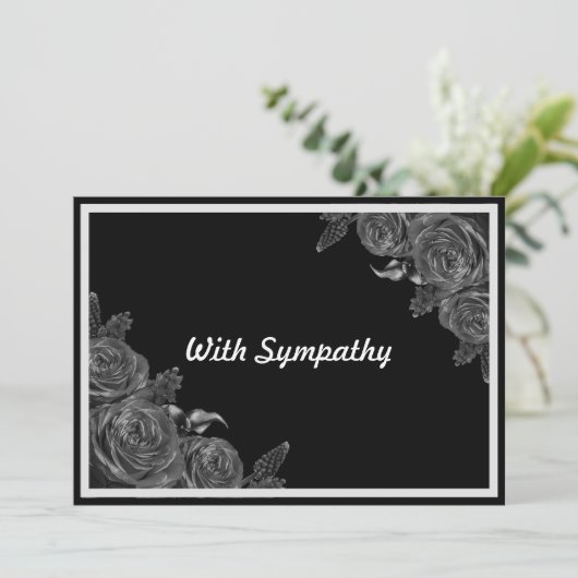 Floral zwarte sympathie condoleances (Staand voorkant)