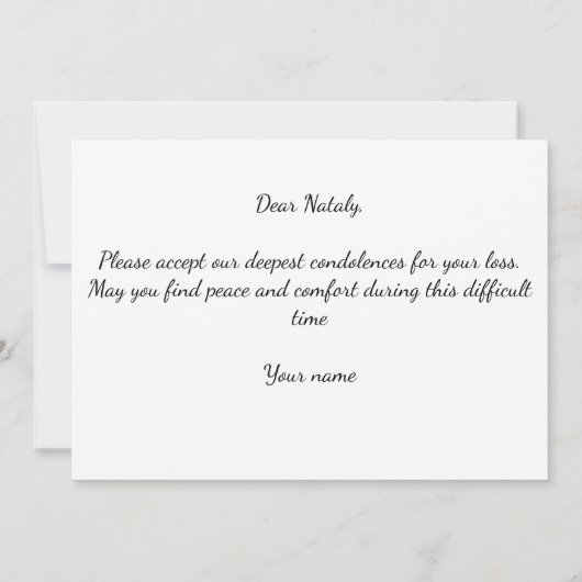 Floral zwarte sympathie condoleances (Achterkant)