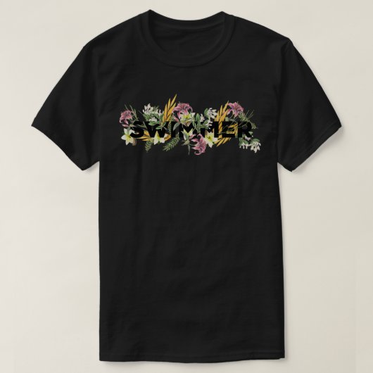 Floral-zwemmer T-shirt (Design voorkant)