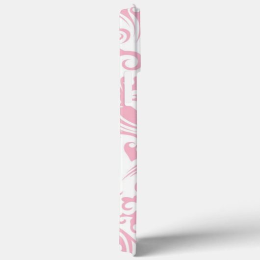 Floral Zwirls Roze en Wit Case-Mate iPhone Case (Achterkant / Rechts)