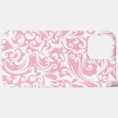 Floral Zwirls Roze en Wit Case-Mate iPhone Case (Achterkant (horizontaal))