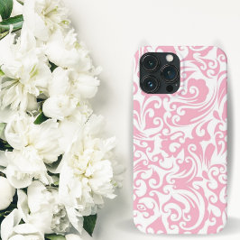  Floral Zwirls Roze en Wit Case-Mate iPhone Case