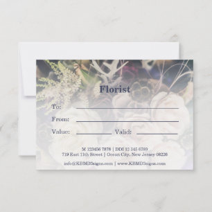 FloralCustom Foto Paars Florist Cadeaubon Notitiekaartje