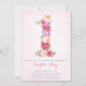 florale 1e verjaardagskaarten met nummer 1 kaart (Voorkant)