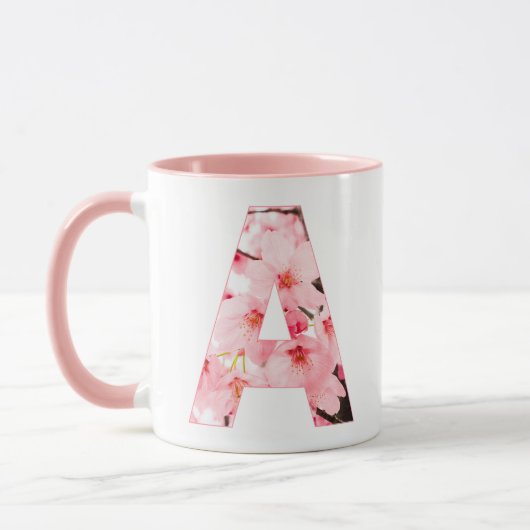 Florale A Initialen Mok | Gepersonaliseerde Naam & (Links)