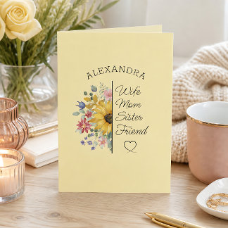 Florale aangepaste naam tekst Verjaardag of elke g Kaart