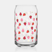 florale aardbei madeliefjes kan glas (Achterkant)