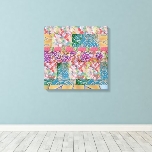 Florale Abstracte Canvasprint Canvas Afdruk (Insitu (Houten vloer))