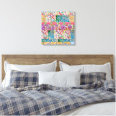 Florale Abstracte Canvasprint Canvas Afdruk (Insitu (Slaapkamer))