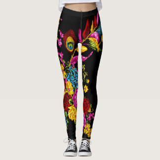 florale abstracte kleurrijke peulvruchten leggings