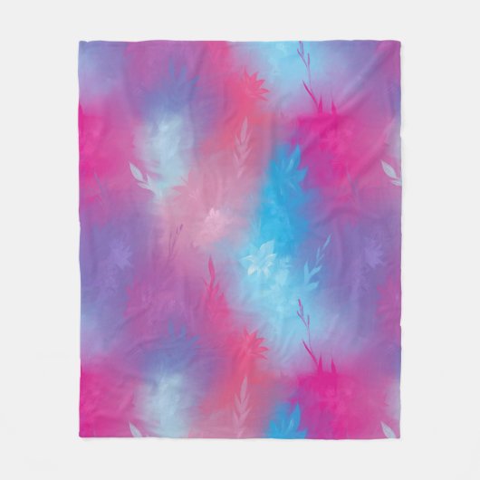 Florale abstractie fleece deken (Voorkant)