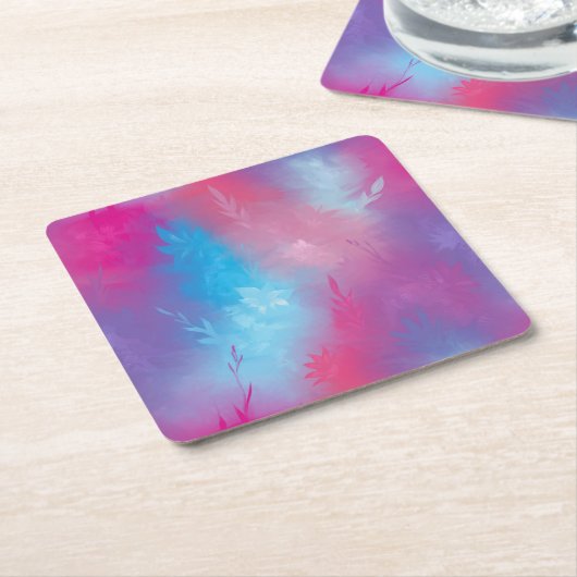 Florale abstractie kartonnen onderzetters (Schuin)