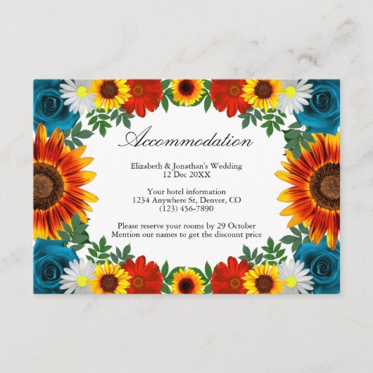 Florale accommodatie voor de achtertuin informatiekaartje (Voorkant)