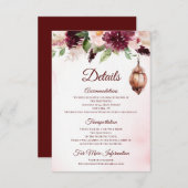Florale accommodaties voor de Waterverf Burgundy B Informatiekaartje (Voorkant / Achterkant)