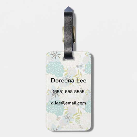 Florale achtergrond bagagelabel (Achterkant verticaal)