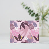 Florale achtergrond, bloemen en bladeren briefkaart (Staand voorkant)