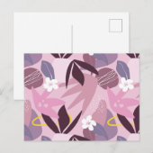 Florale achtergrond, bloemen en bladeren briefkaart (Voorkant / Achterkant)