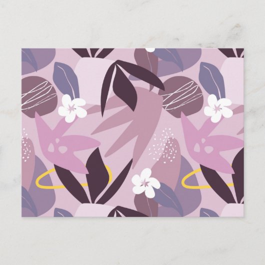 Florale achtergrond, bloemen en bladeren briefkaart (Voorkant)