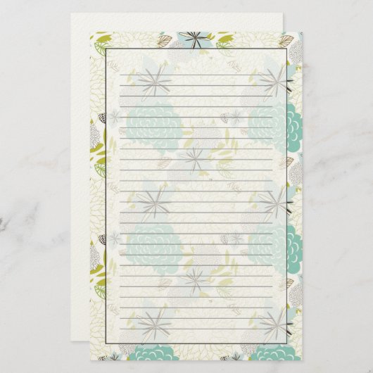 Florale achtergrond briefpapier (Voorkant / Achterkant)