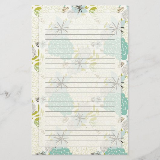 Florale achtergrond briefpapier (Voorkant)