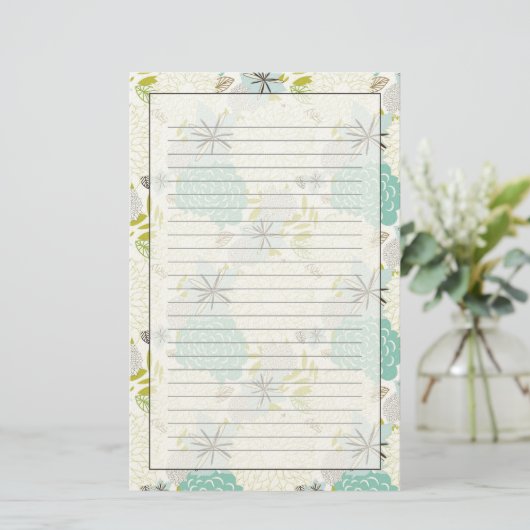 Florale achtergrond briefpapier (Staand voorkant)