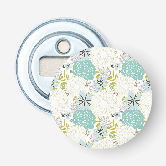 Florale achtergrond button flesopener (Voorkant)
