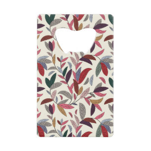 Florale achtergrond creditkaart flessenopener