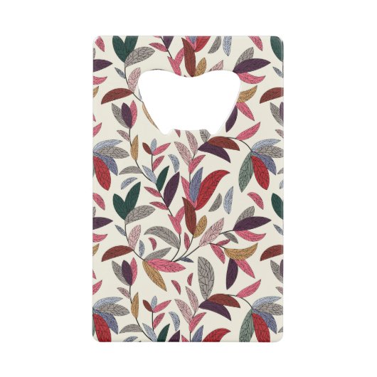 Florale achtergrond creditkaart flessenopener (Voorkant)
