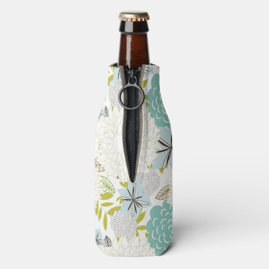 Florale achtergrond flesjeskoeler (Fles Achterkant)