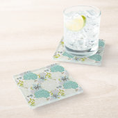 Florale achtergrond glazen onderzetter (Schuin)