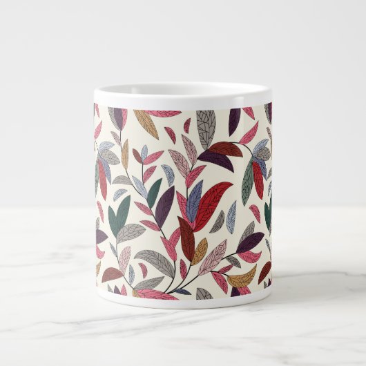 Florale achtergrond grote koffiekop (Voorkant)