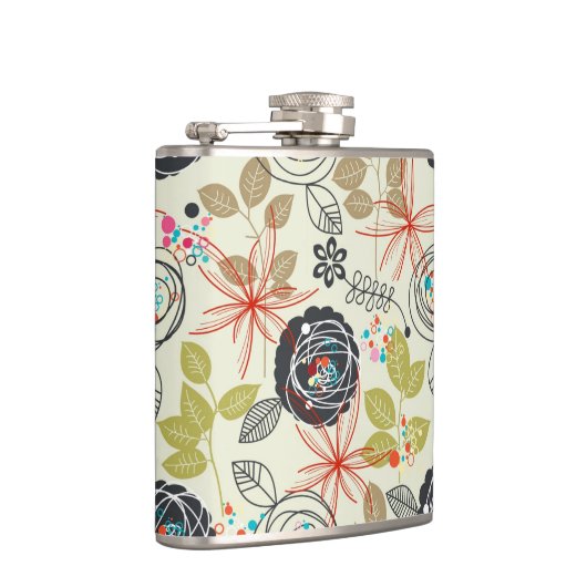 Florale achtergrond heupfles (Rechts)