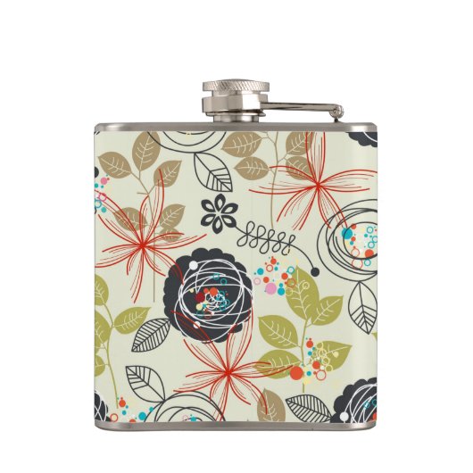 Florale achtergrond heupfles (Achterkant)