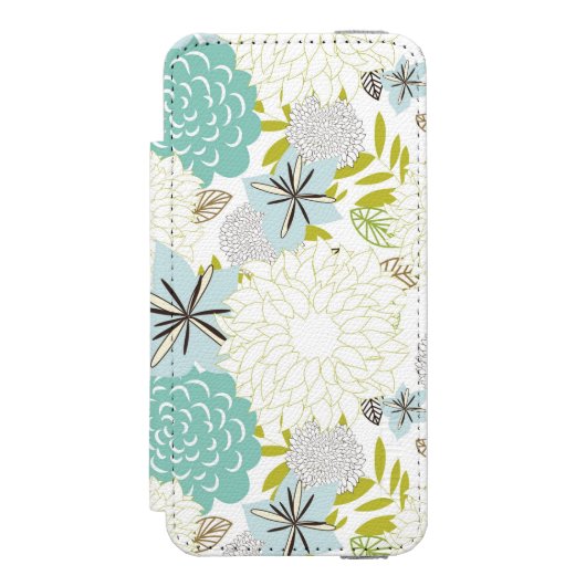 Florale achtergrond incipio iPhone portemonnee hoesje (Voorkant Agenda)