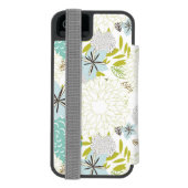 Florale achtergrond incipio iPhone portemonnee hoesje (Agenda Achterkant)
