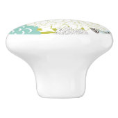 Florale achtergrond keramische knop (Zijkant)