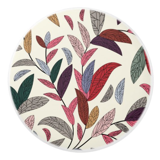 Florale achtergrond keramische knop (Voorkant)