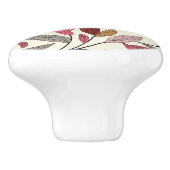 Florale achtergrond keramische knop (Zijkant)