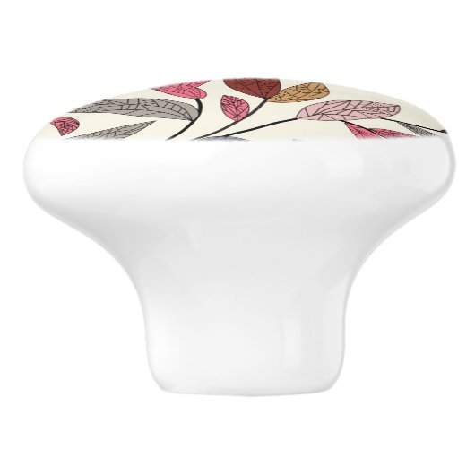 Florale achtergrond keramische knop (Zijkant)