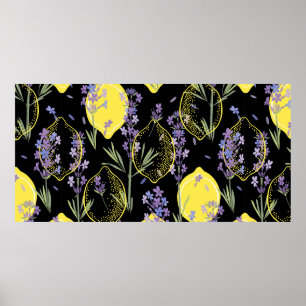 Florale achtergrond met met de hand getrokken lave poster