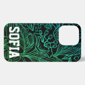 Florale achtergrond met naamtelefoon geval iPhone hoesje (Achterkant horizontaal)