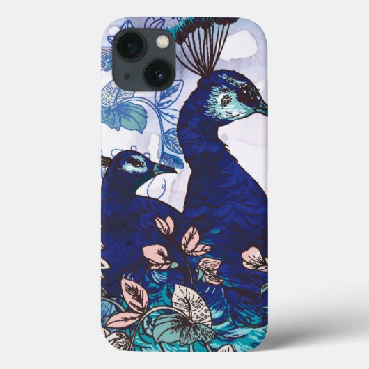 Florale achtergrond met voetgangers Case-Mate iPhone case (Achterkant)