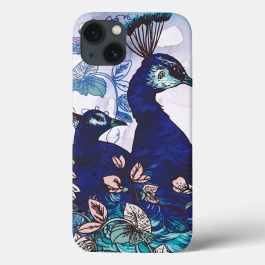 Florale achtergrond met voetgangers Case-Mate iPhone case (Achterkant)
